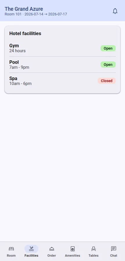 Guest app facilities